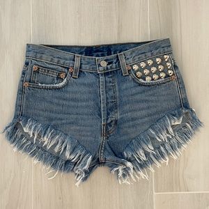 Runwaydreamz Pocket Studded Cut-Off Shorts